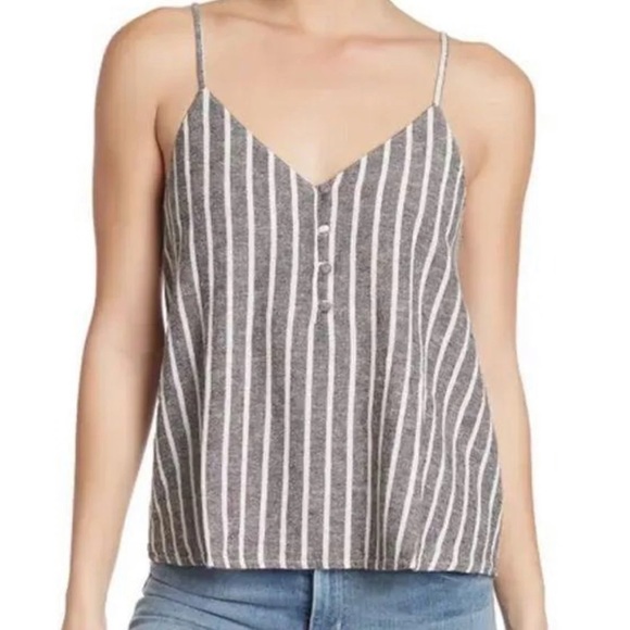 Abound XS or XXS Linen Striped Tank Top Blue White Nordstrom Shirt Light - Picture 8 of 8